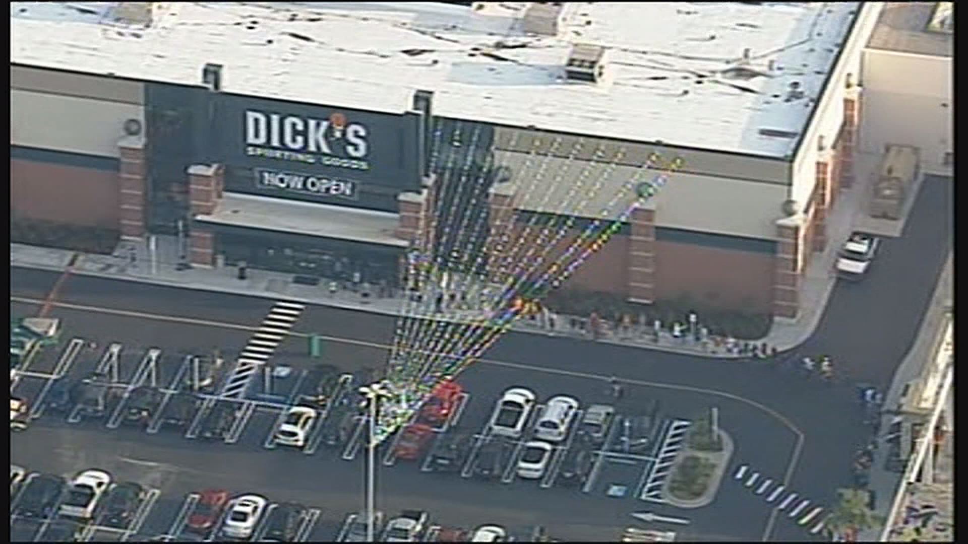 Shoppers Line Up For Dicks Sporting Goods Grand Opening 