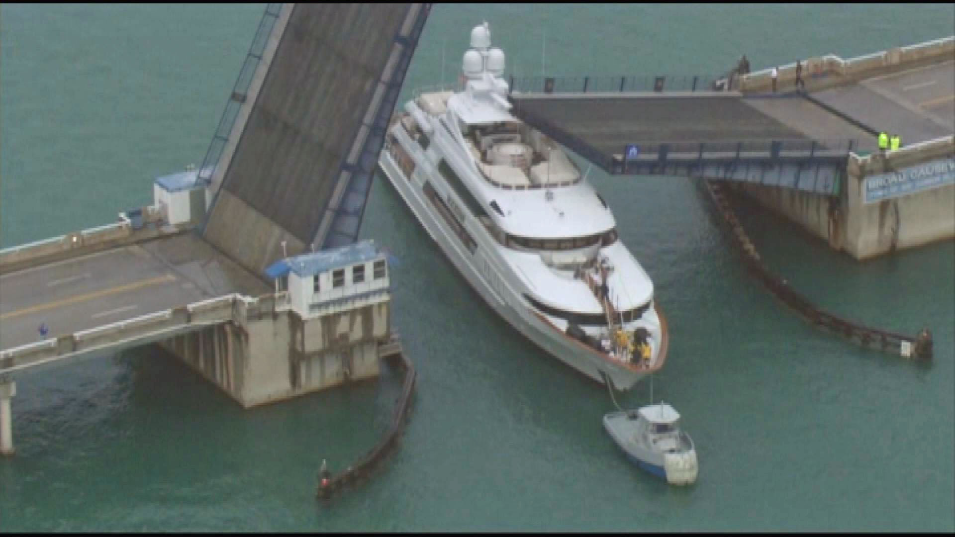 Miami drawbridge crashes megayacht