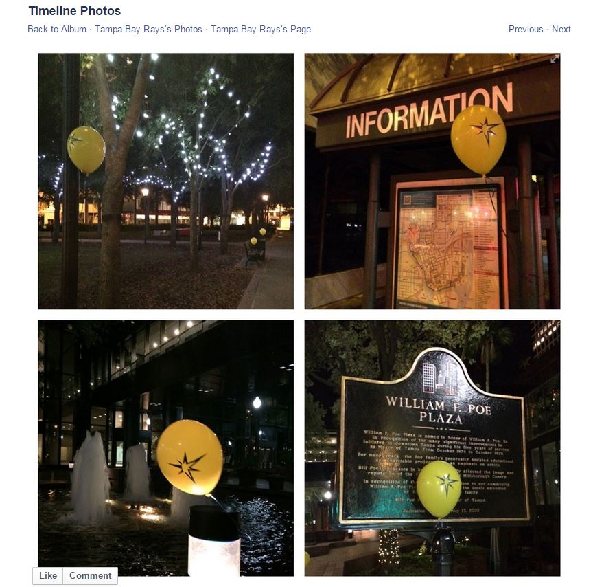 Rays give away tickets in balloons in Tampa, St. Pete