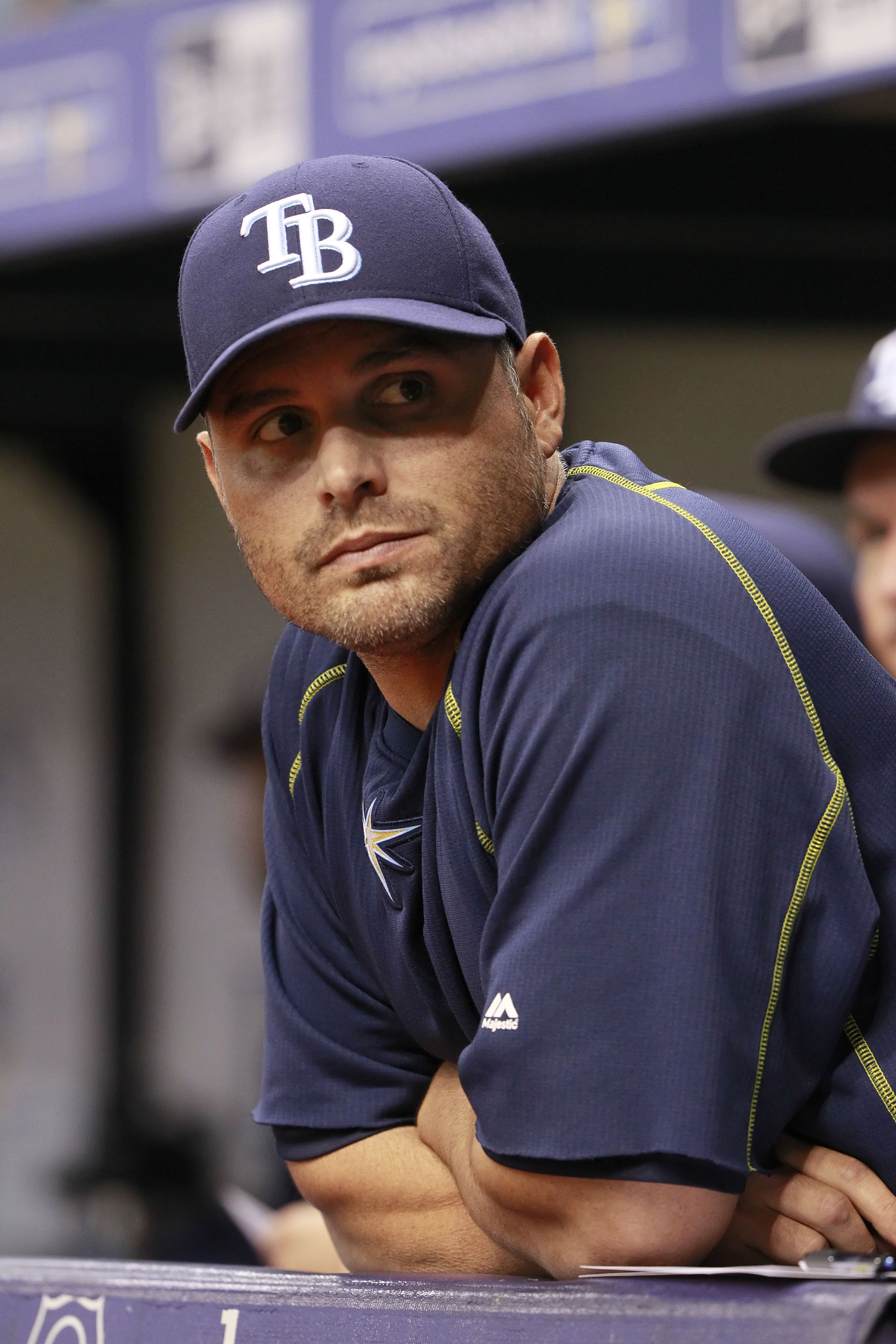 Tampa Bay Rays Manager Joe Maddon leaves the field after the Rays