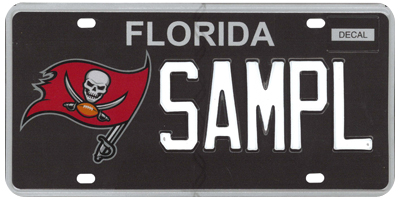 Tampa Bay Bucs redesigned license plate on sale now