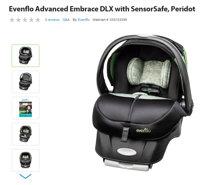 Evenflo advanced shop sensorsafe embrace dlx