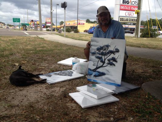 Homeless man panhandled for days to buy art supplies