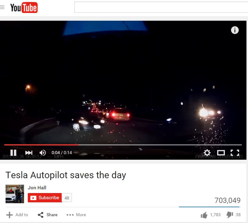 Tesla's autopilot helps Seattle Uber driver avoid a car crash