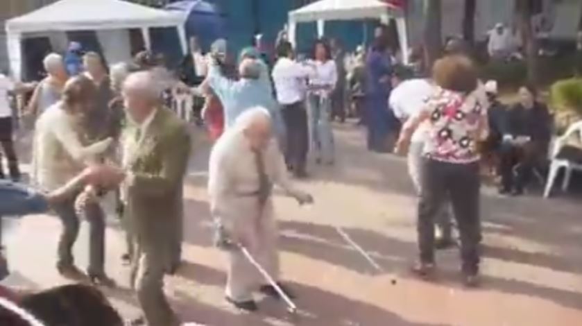 Watch Old Man Ditches Crutches To Dance