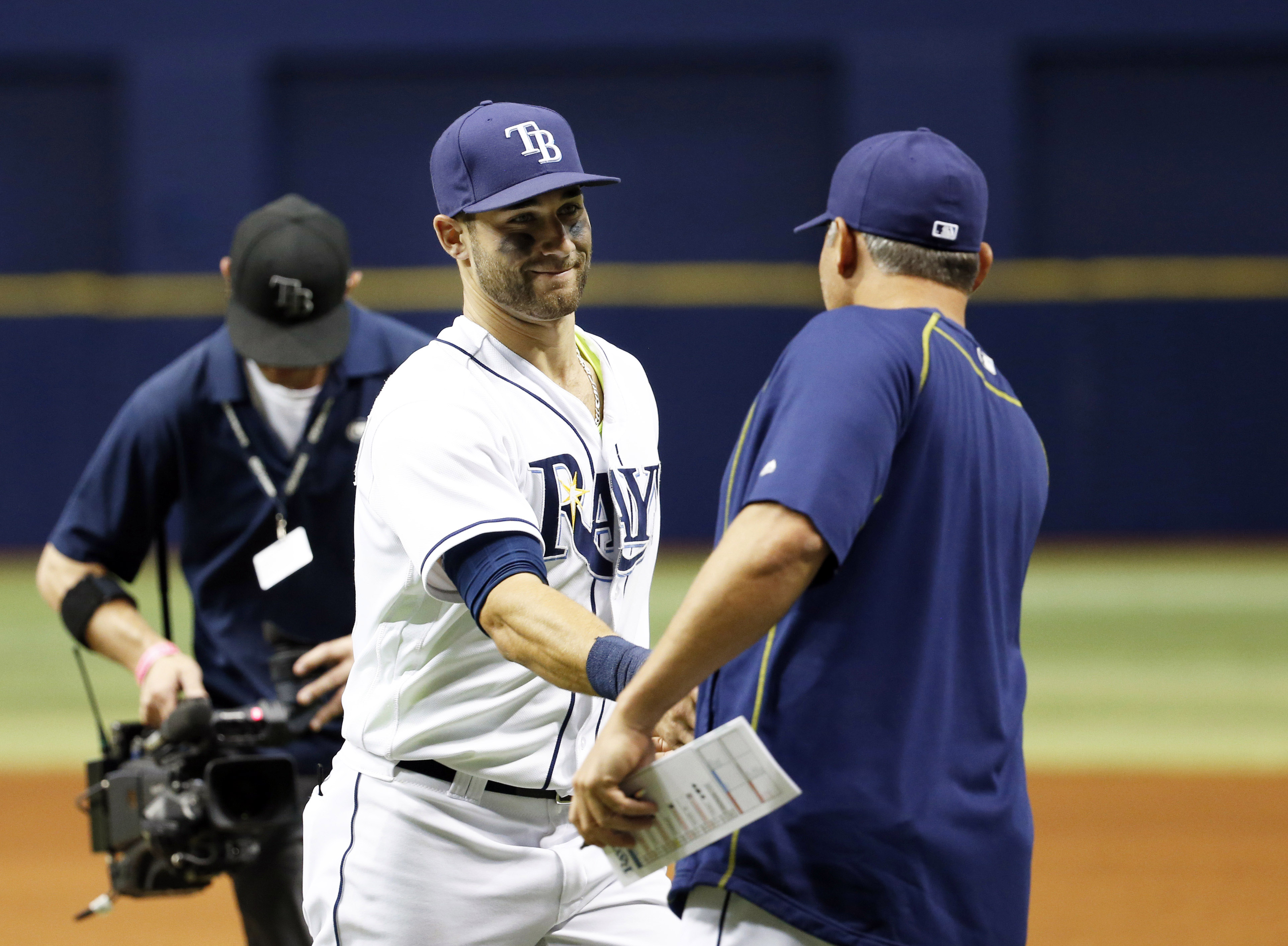 St. Petersburg, FL. USA; Tampa Bay Rays center fielder Kevin