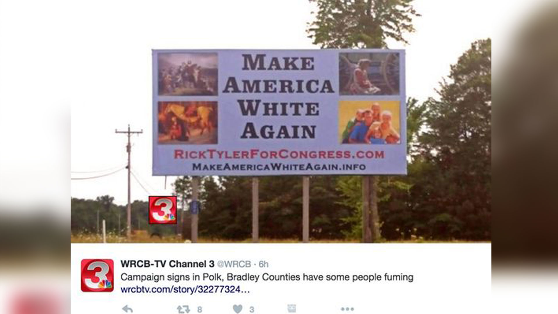 Outrage Over Candidates Make America White Again Sign 