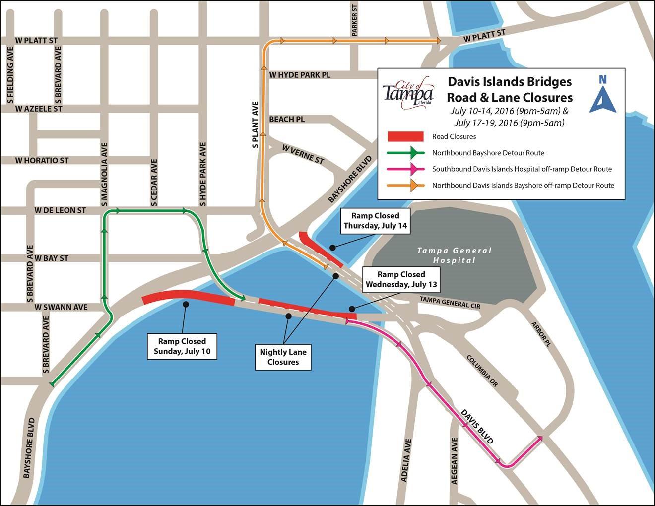 TRAFFIC Lane closures begin on Davis Islands bridges