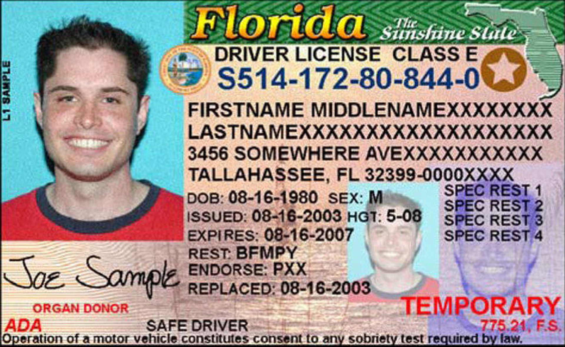 Why would a florida license say 'temporary' on it like this one