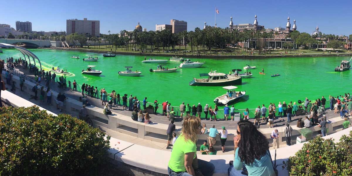 Tampa turns river green for St. Patrick's Day