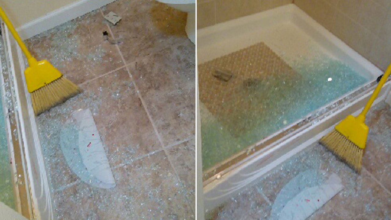 Largo woman says shower door exploded for no reason