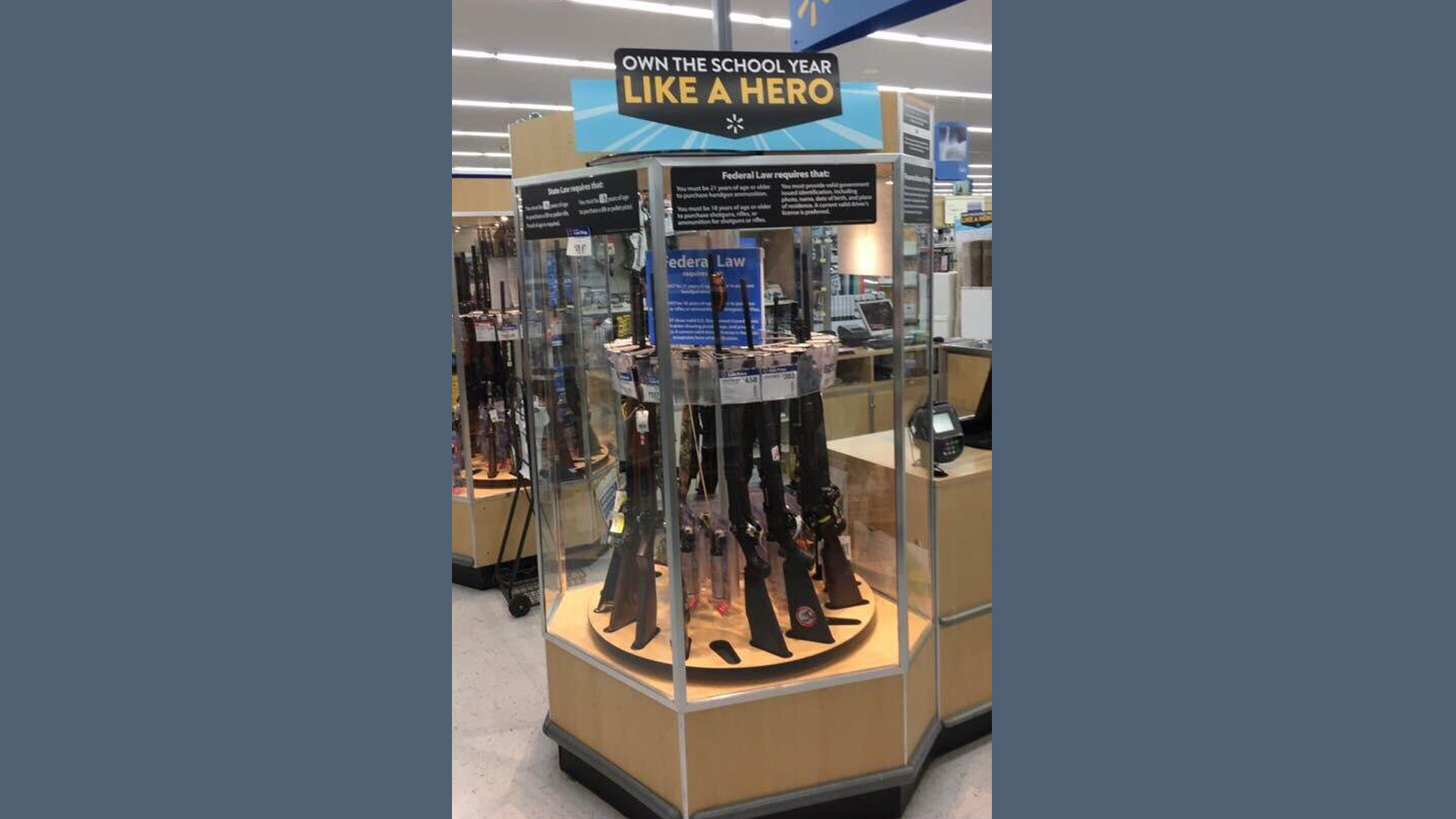 Walmart responds to photo of back-to-school gun display